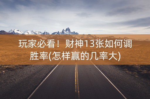 玩家必看！财神13张如何调胜率(怎样赢的几率大)