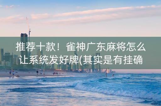 推荐十款！雀神广东麻将怎么让系统发好牌(其实是有挂确实有挂)