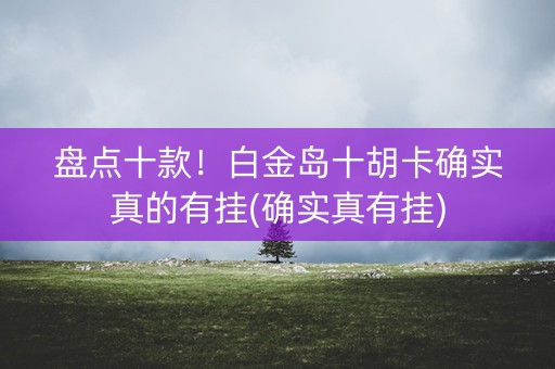 盘点十款！白金岛十胡卡确实真的有挂(确实真有挂)