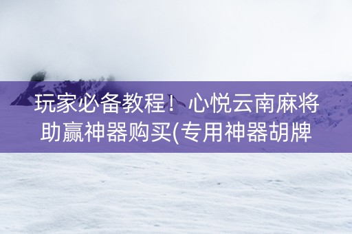玩家必备教程！心悦云南麻将助赢神器购买(专用神器胡牌技巧)