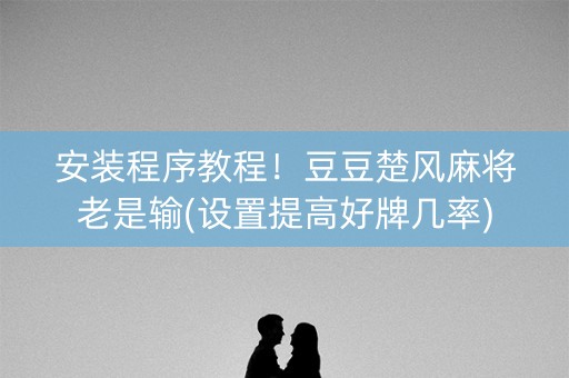 安装程序教程！豆豆楚风麻将老是输(设置提高好牌几率)