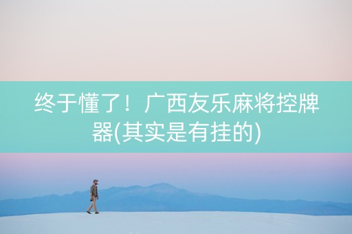 终于懂了！广西友乐麻将控牌器(其实是有挂的)