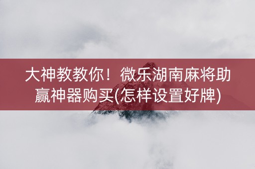 大神教教你！微乐湖南麻将助赢神器购买(怎样设置好牌)
