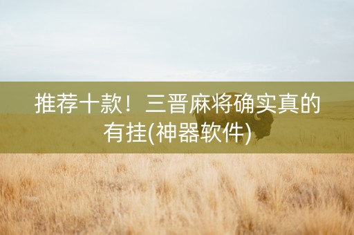 推荐十款！三晋麻将确实真的有挂(神器软件)
