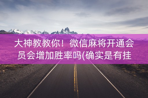 大神教教你！微信麻将开通会员会增加胜率吗(确实是有挂)