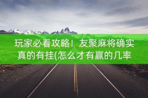 玩家必看攻略！友聚麻将确实真的有挂(怎么才有赢的几率)