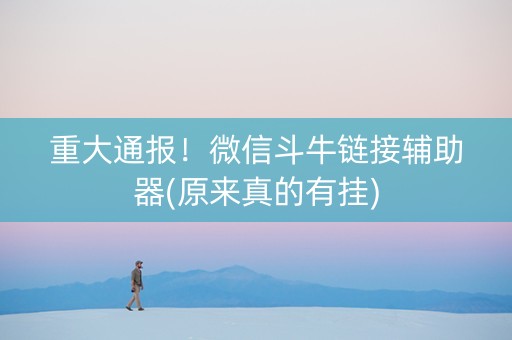 重大通报！微信斗牛链接辅助器(原来真的有挂)
