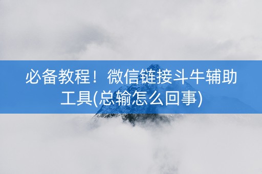必备教程！微信链接斗牛辅助工具(总输怎么回事)