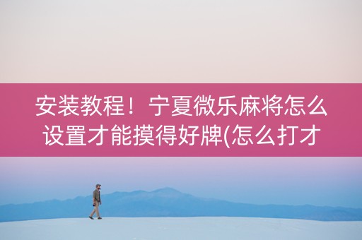 安装教程！宁夏微乐麻将怎么设置才能摸得好牌(怎么打才能赢)