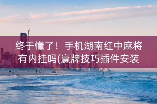 终于懂了！手机湖南红中麻将有内挂吗(赢牌技巧插件安装)