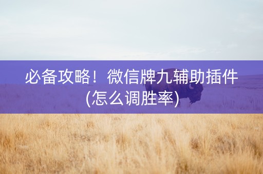 必备攻略！微信牌九辅助插件(怎么调胜率)