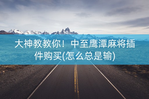 大神教教你！中至鹰潭麻将插件购买(怎么总是输)