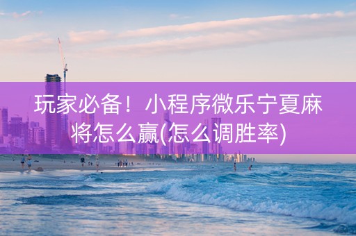 玩家必备！小程序微乐宁夏麻将怎么赢(怎么调胜率)