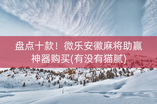 盘点十款！微乐安徽麻将助赢神器购买(有没有猫腻)