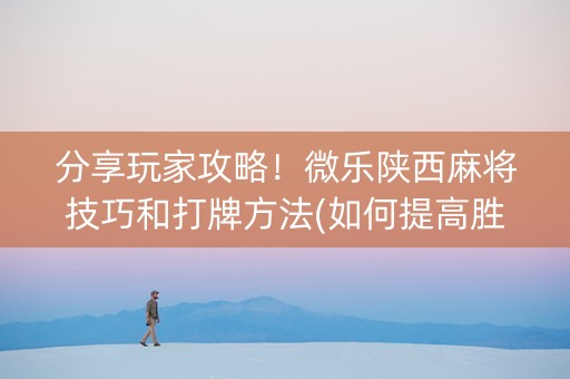 分享玩家攻略！微乐陕西麻将技巧和打牌方法(如何提高胜率)