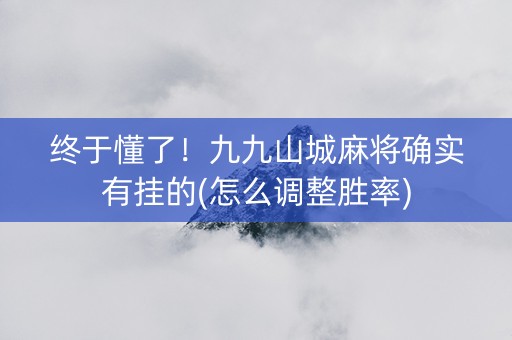 终于懂了！九九山城麻将确实有挂的(怎么调整胜率)