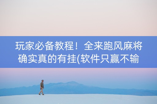 玩家必备教程！全来跑风麻将确实真的有挂(软件只赢不输)