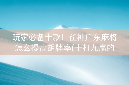 玩家必备十款！雀神广东麻将怎么提高胡牌率(十打九赢的打法)
