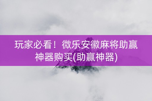 玩家必看！微乐安徽麻将助赢神器购买(助赢神器)