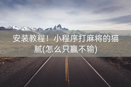 安装教程！小程序打麻将的猫腻(怎么只赢不输)