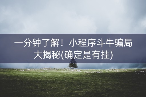 一分钟了解！小程序斗牛骗局大揭秘(确定是有挂)