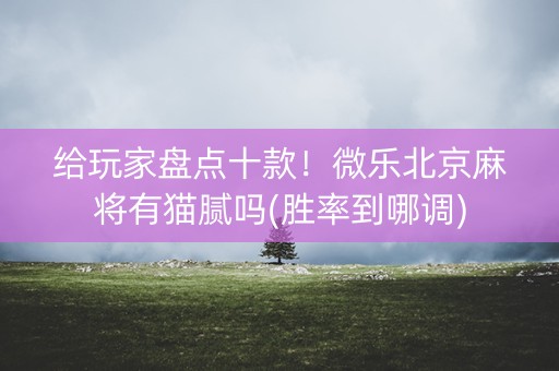 给玩家盘点十款！微乐北京麻将有猫腻吗(胜率到哪调)