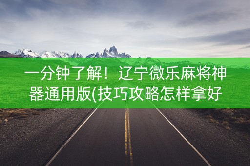 一分钟了解！辽宁微乐麻将神器通用版(技巧攻略怎样拿好牌)