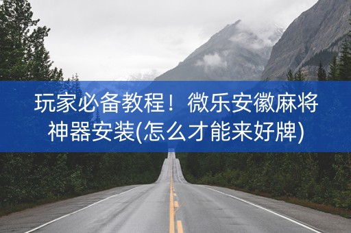 玩家必备教程！微乐安徽麻将神器安装(怎么才能来好牌)