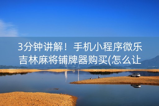 3分钟讲解！手机小程序微乐吉林麻将铺牌器购买(怎么让系统发好牌)