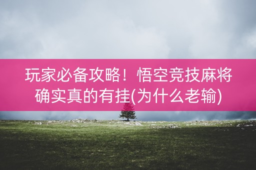 玩家必备攻略！悟空竞技麻将确实真的有挂(为什么老输)