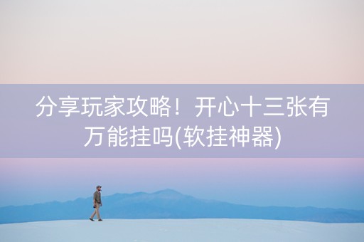 分享玩家攻略！开心十三张有万能挂吗(软挂神器)