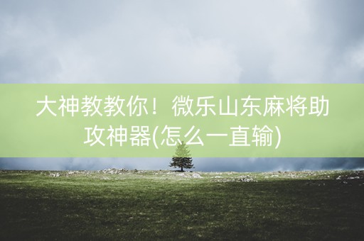 大神教教你！微乐山东麻将助攻神器(怎么一直输)