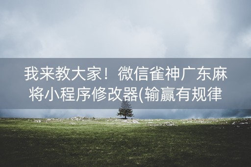 我来教大家！微信雀神广东麻将小程序修改器(输赢有规律)