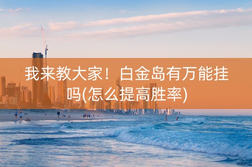 我来教大家！白金岛有万能挂吗(怎么提高胜率)