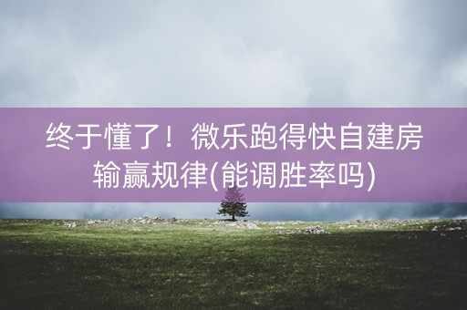 终于懂了！微乐跑得快自建房输赢规律(能调胜率吗)