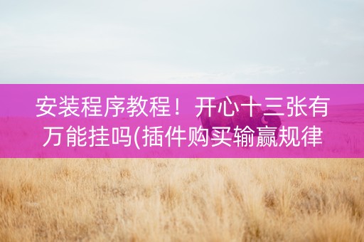 安装程序教程！开心十三张有万能挂吗(插件购买输赢规律)