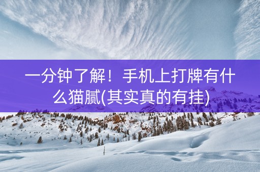 一分钟了解！手机上打牌有什么猫腻(其实真的有挂)