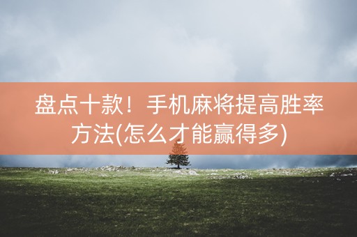 盘点十款！手机麻将提高胜率方法(怎么才能赢得多)