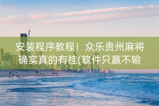 安装程序教程！众乐贵州麻将确实真的有挂(软件只赢不输)