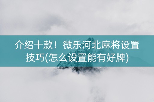介绍十款！微乐河北麻将设置技巧(怎么设置能有好牌)