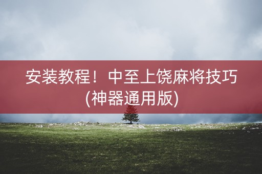 安装教程！中至上饶麻将技巧(神器通用版)