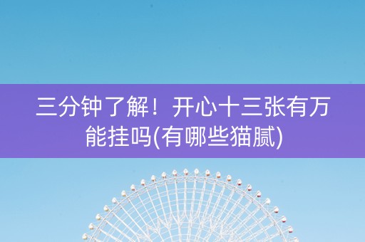 三分钟了解！开心十三张有万能挂吗(有哪些猫腻)