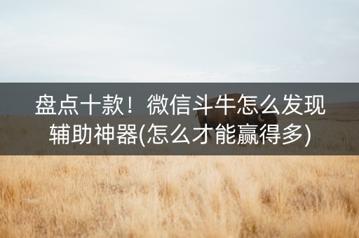 盘点十款！微信斗牛怎么发现辅助神器(怎么才能赢得多)