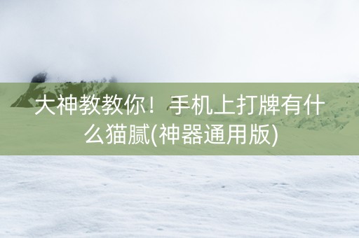 大神教教你！手机上打牌有什么猫腻(神器通用版)