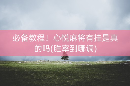 必备教程！心悦麻将有挂是真的吗(胜率到哪调)
