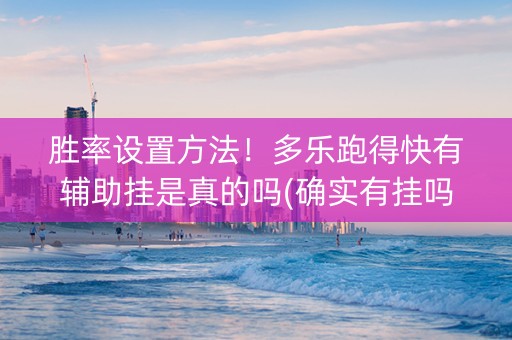 胜率设置方法！多乐跑得快有辅助挂是真的吗(确实有挂吗)