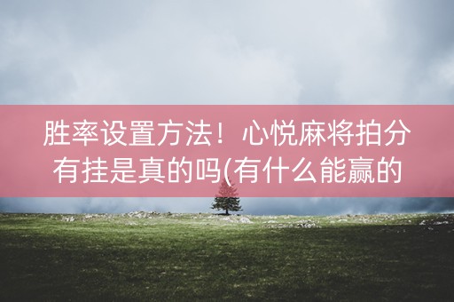 胜率设置方法！心悦麻将拍分有挂是真的吗(有什么能赢的方法)