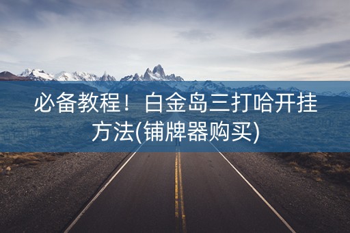 必备教程！白金岛三打哈开挂方法(铺牌器购买)