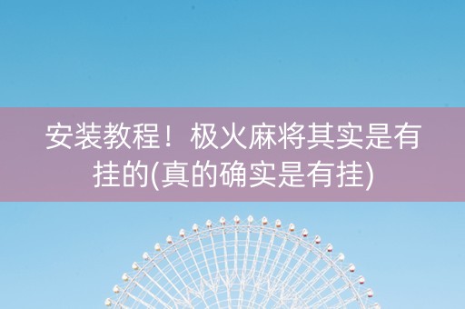 安装教程！极火麻将其实是有挂的(真的确实是有挂)