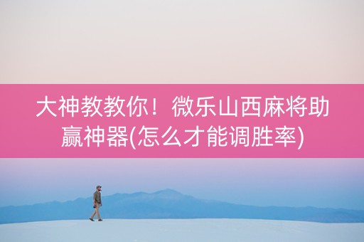 大神教教你！微乐山西麻将助赢神器(怎么才能调胜率)